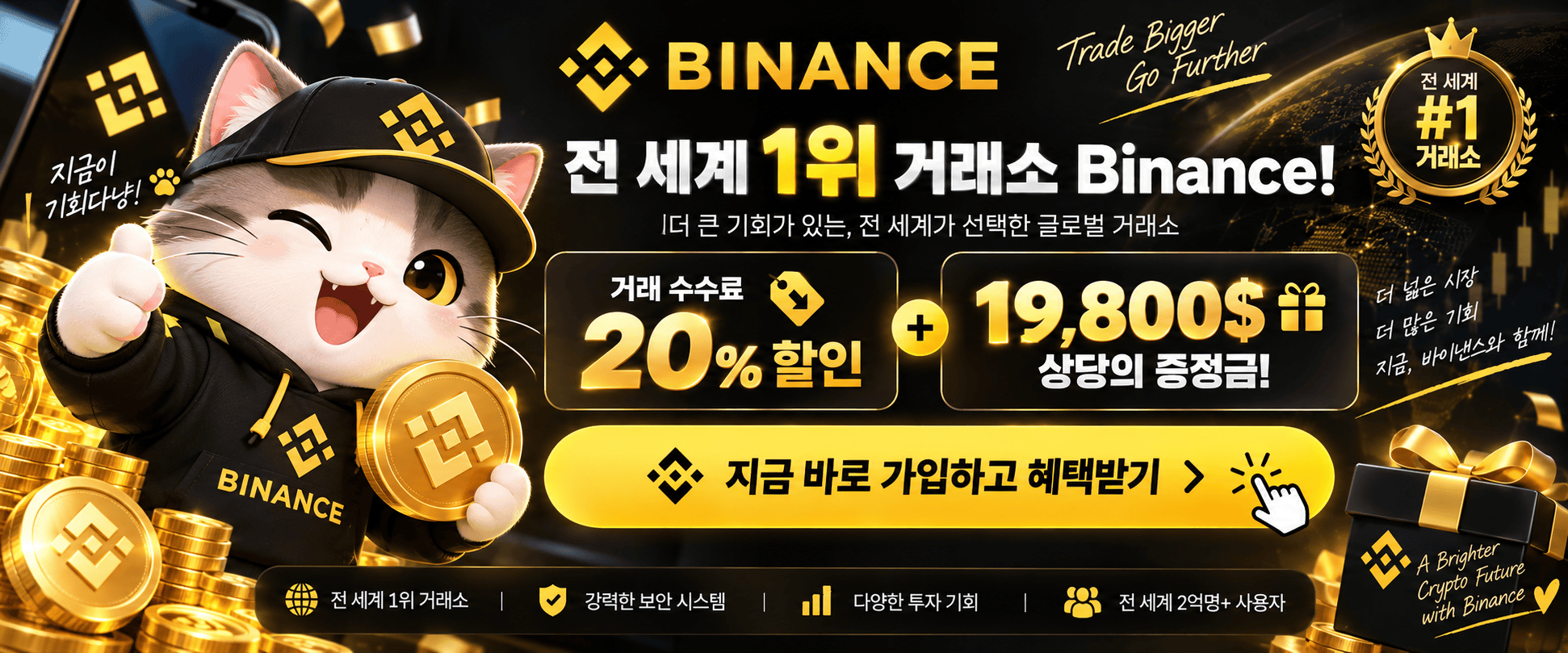 바이낸스 수수료 20% 할인 및 19,800달러 증정금 혜택